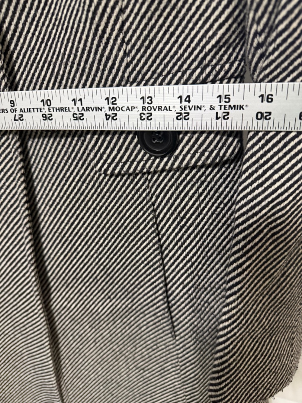 Isabella Demarco Black & White Herringbone Wool-Blend Pea Coat - Picture 4 of 6
